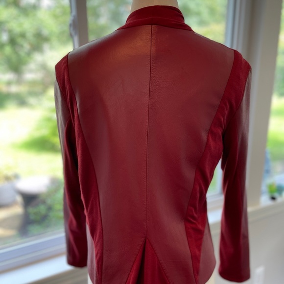 Bagatelle Genuine Leather Mixed Media Open Jacket Cardigan Women Size L EUC - Picture 2 of 10